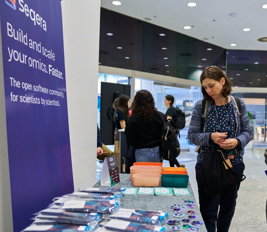 Image of person viewing booth at Nextflow Summit